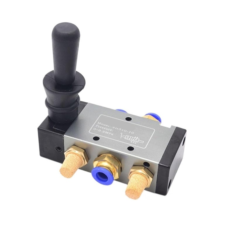 4H310 10 5 2 صمام يدوي هوائي ذو اتجاهين مع تحكم يدوي وتركيبات 8 مم - Image 4