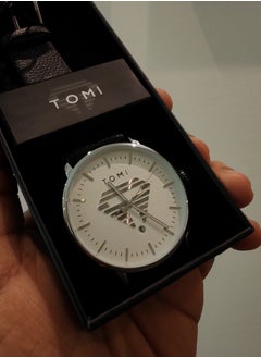 TOMI TOMI Watch With a Black Leather Strap With Analog Dials For Both Men And Women, In Addition To Displaying The Date On a Daily Basis  - Image 3