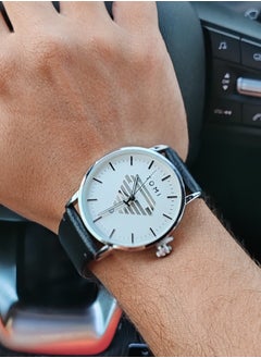 TOMI TOMI Watch With a Black Leather Strap With Analog Dials For Both Men And Women, In Addition To Displaying The Date On a Daily Basis  - Image 2