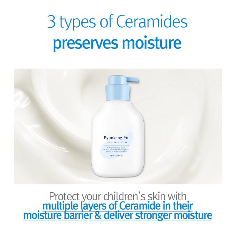 Pyunkang Yul PKY Kids  Baby Lotion Moisturizer with Ceramide Hyaluronic Acid Lecithin Cica Calming Hydrating Soothing Moisturizing Cream for All Skin Types Fragrance Free 199 FlOz 590ml - Image 5