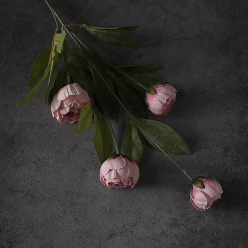 VIERENA 6 Pcs Faux Silk Peony Artificial Flowers for Vase -27", Bulk Fake Peonies Branches with Stems for DIY Bouquet Centerpieces Wedding Fillers Arrangements Shower Decorations (Blush Pink) - Image 3