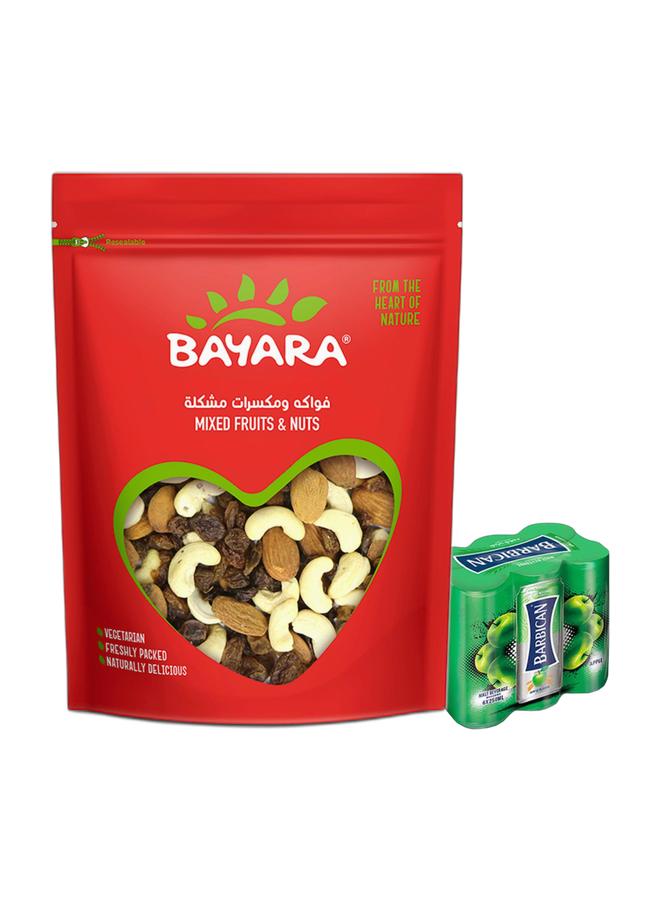 noon Bayara Mixed Dried Fruits And Nuts 400grams + Barbican Apple Flavor Malt Beverage, Can, 250ml × 6 Pack of 6 - Image 1