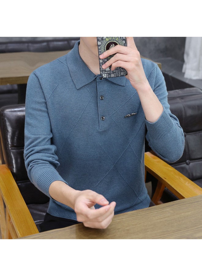 Fapai Casual Comfort Business Turn Collar Knitted Wool Sweater - Image 5