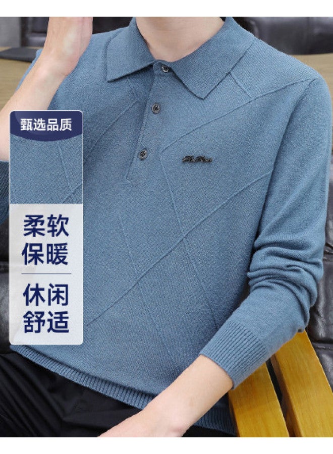 Fapai Casual Comfort Business Turn Collar Knitted Wool Sweater - Image 1
