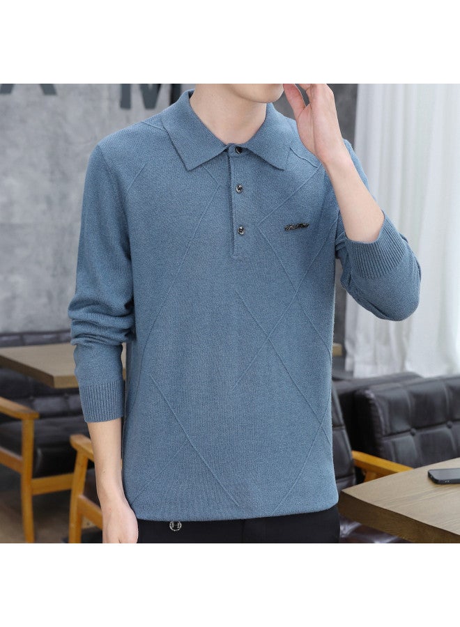 Fapai Casual Comfort Business Turn Collar Knitted Wool Sweater - Image 4