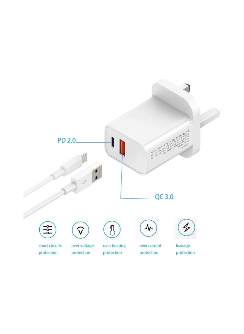 Generic 18W USB Fast Wall Charger Adapter Compatible with Apple iPhone 12/Pro/Max/Mini/SE/11/X XS, iPad Air/Pro, Samsung Galaxy S20/Note20/10, Huawei P40  - Image 2