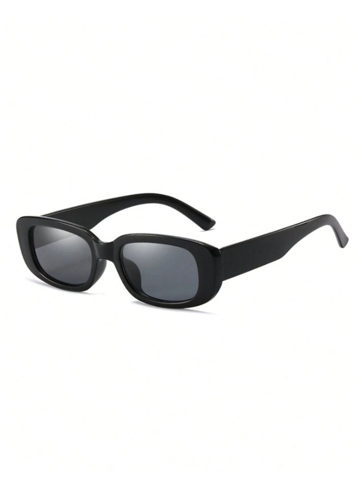 Shein Black Women's Retro Square Frame Sunglasses - Chic Fashion Eyewear for Driving, Travel & Beach (No Cover Included) - Image 3