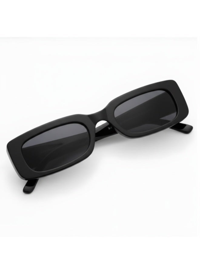 Shein Black Women's Retro Square Frame Sunglasses - Chic Fashion Eyewear for Driving, Travel & Beach (No Cover Included) - Image 2