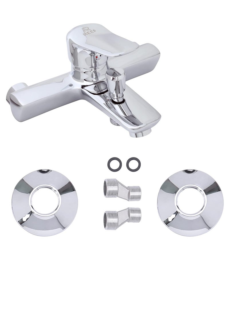 Reef REEF LOTUS Shower Mixer Faucet – Polished Chrome Finish | Single Lever Bathtub Mixer with Handheld Shower Head Set | Water-Saving Soft Flow | Modern Design  - Image 3
