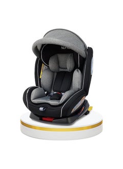 مقعد سيارة الترا 4 في 1 للأطفال مع دوران 360 درجة، مستوى ISOFIX 9، مسند رأس ومظلة قابلين للتعديل، من 0 إلى 12 سنة، يصل إلى 36 كجم