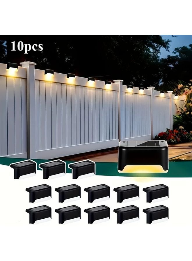 10pcs Brown Solar Outdoor Lights Garden Fence Deck Stair Decorative Lighting - Image 4