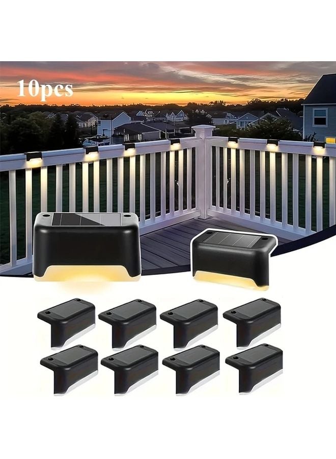 10pcs Brown Solar Outdoor Lights Garden Fence Deck Stair Decorative Lighting - Image 2