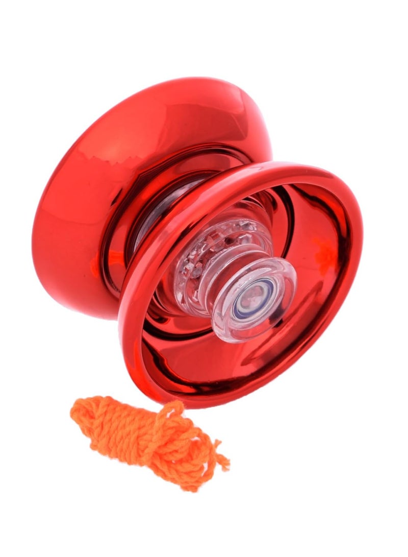 لعبة يويو دوارة معدنية عالية الجودة بتصميم لامع وسرعة عالية تضيف المزيد من التسلية للأطفال - لون أحمر - Image 1