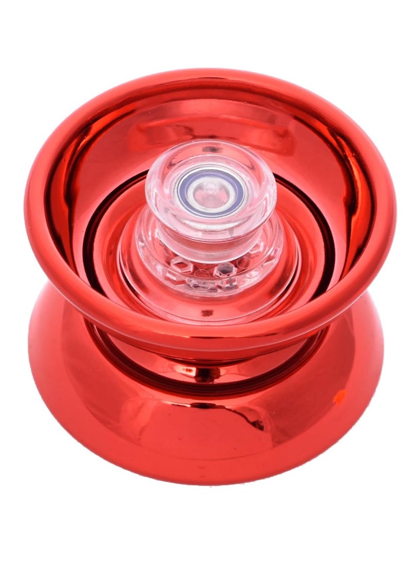 لعبة يويو دوارة معدنية عالية الجودة بتصميم لامع وسرعة عالية تضيف المزيد من التسلية للأطفال - لون أحمر - Image 3