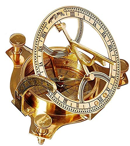 THOR INSTRUMENTS Solid Brass 4" Sundial Compass - with Wooden Box Rustic Vintage Home Decor Gifts - Image 2