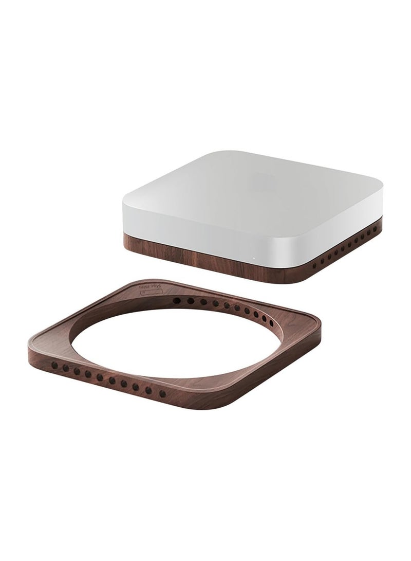 General Black Walnut Desktop Stand for Mac Mini and Mac Studio, Thermal Dust Dissipation Stand, Dust Cooling Thermal Dissipation Stand for Mac Mini M1 M2 Console Accessory  - Image 1