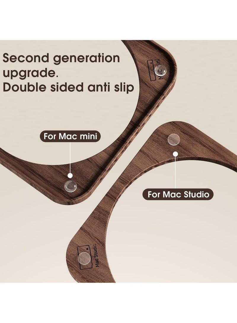 General Black Walnut Desktop Stand for Mac Mini and Mac Studio, Thermal Dust Dissipation Stand, Dust Cooling Thermal Dissipation Stand for Mac Mini M1 M2 Console Accessory  - Image 2