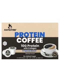 Rapidfire RAPIDFIRE, Protein Coffee Pod, Original Blend, Medium Roast, 12 Pods, 6.35 oz (180 g)  - Image 1