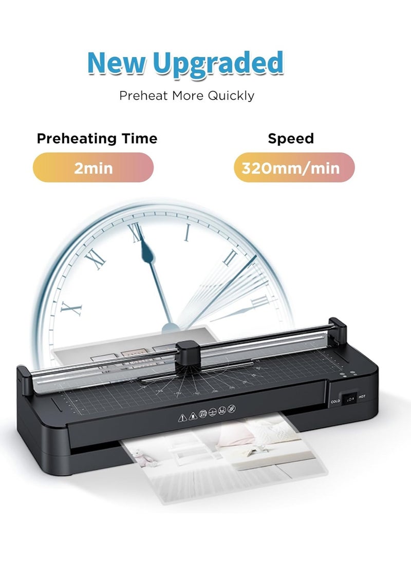 FN - FN A3 Laminator Machine – 5-in-1 Thermal Laminating Kit – 13-Inch Max Width – Hot & Cold Lamination – 90s Fast Warm-Up – 320mm/min High-Speed Laminating – 40 Pouches – Paper Trimmer – Corner Rounder – Hole Puncher – ABS Anti-Jam System – Ideal for Home, Office, School - Image 1