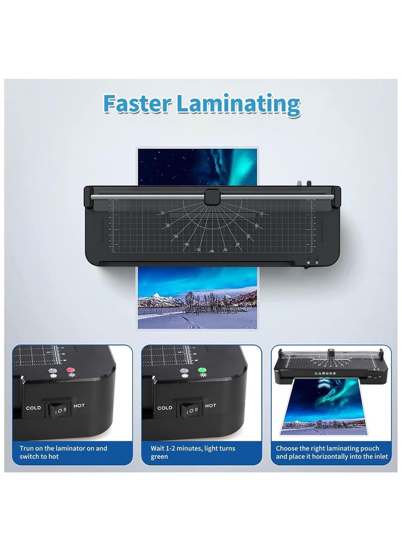 FN - FN A3 Laminator Machine – 5-in-1 Thermal Laminating Kit – 13-Inch Max Width – Hot & Cold Lamination – 90s Fast Warm-Up – 320mm/min High-Speed Laminating – 40 Pouches – Paper Trimmer – Corner Rounder – Hole Puncher – ABS Anti-Jam System – Ideal for Home, Office, School - Image 1