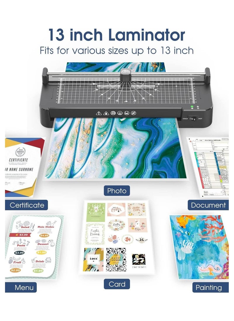 FN - FN A3 Laminator Machine – 5-in-1 Thermal Laminating Kit – 13-Inch Max Width – Hot & Cold Lamination – 90s Fast Warm-Up – 320mm/min High-Speed Laminating – 40 Pouches – Paper Trimmer – Corner Rounder – Hole Puncher – ABS Anti-Jam System – Ideal for Home, Office, School - Image 1