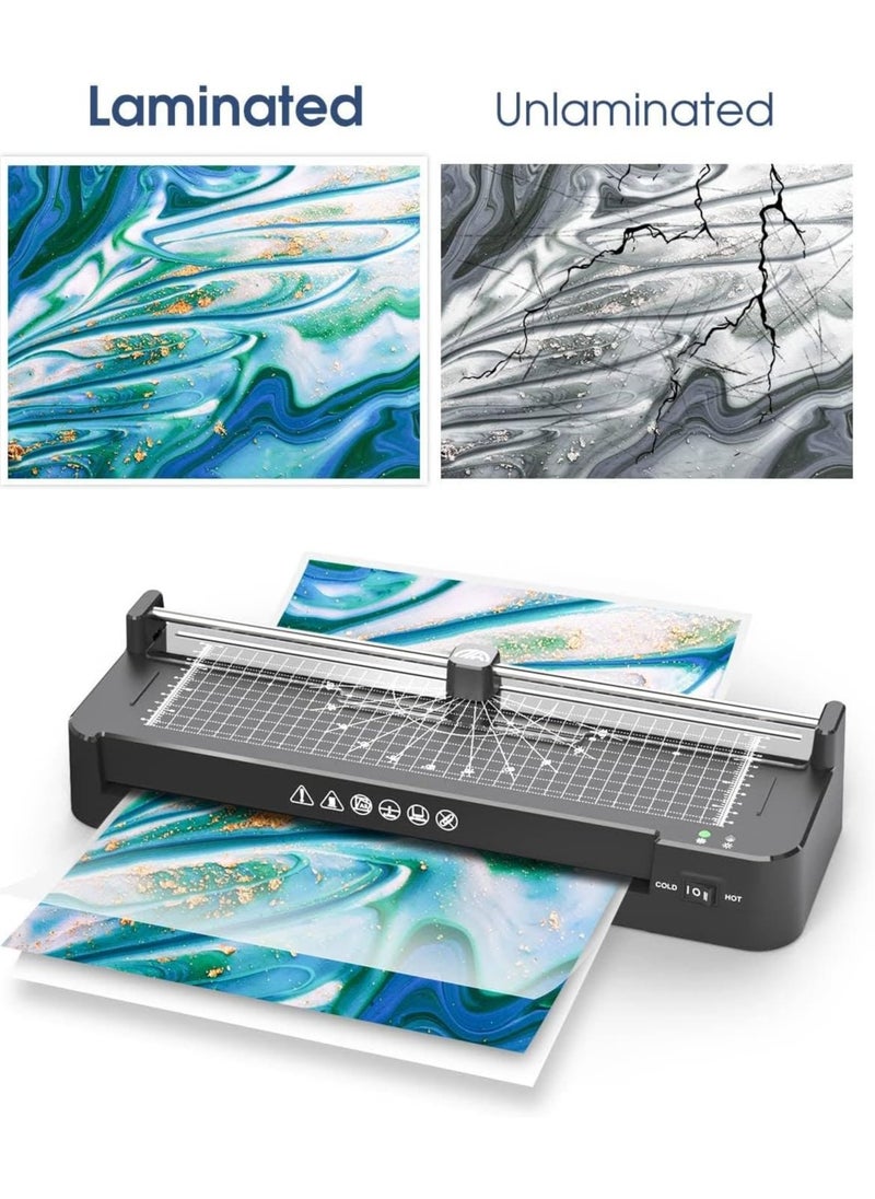 FN - FN A3 Laminator Machine – 5-in-1 Thermal Laminating Kit – 13-Inch Max Width – Hot & Cold Lamination – 90s Fast Warm-Up – 320mm/min High-Speed Laminating – 40 Pouches – Paper Trimmer – Corner Rounder – Hole Puncher – ABS Anti-Jam System – Ideal for Home, Office, School - Image 1