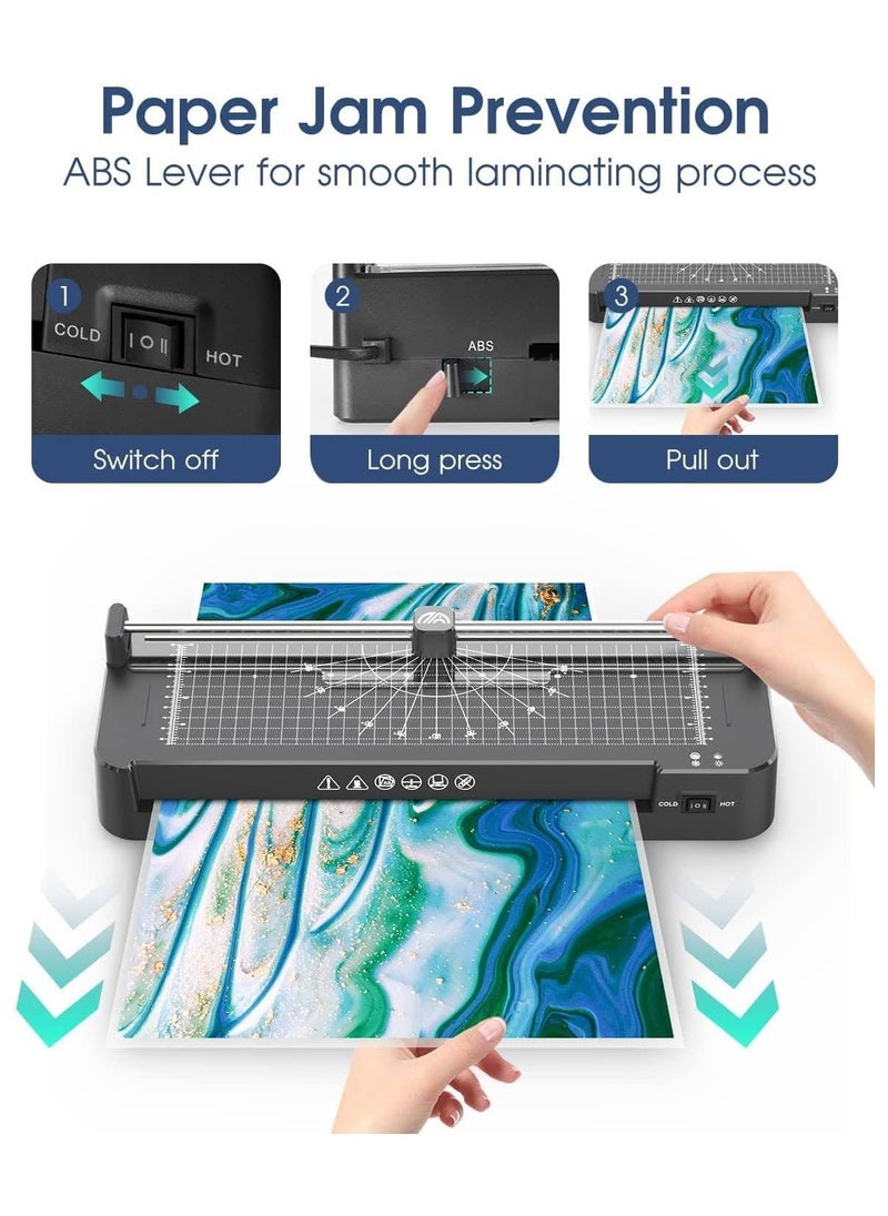 FN - FN A3 Laminator Machine – 5-in-1 Thermal Laminating Kit – 13-Inch Max Width – Hot & Cold Lamination – 90s Fast Warm-Up – 320mm/min High-Speed Laminating – 40 Pouches – Paper Trimmer – Corner Rounder – Hole Puncher – ABS Anti-Jam System – Ideal for Home, Office, School - Image 1