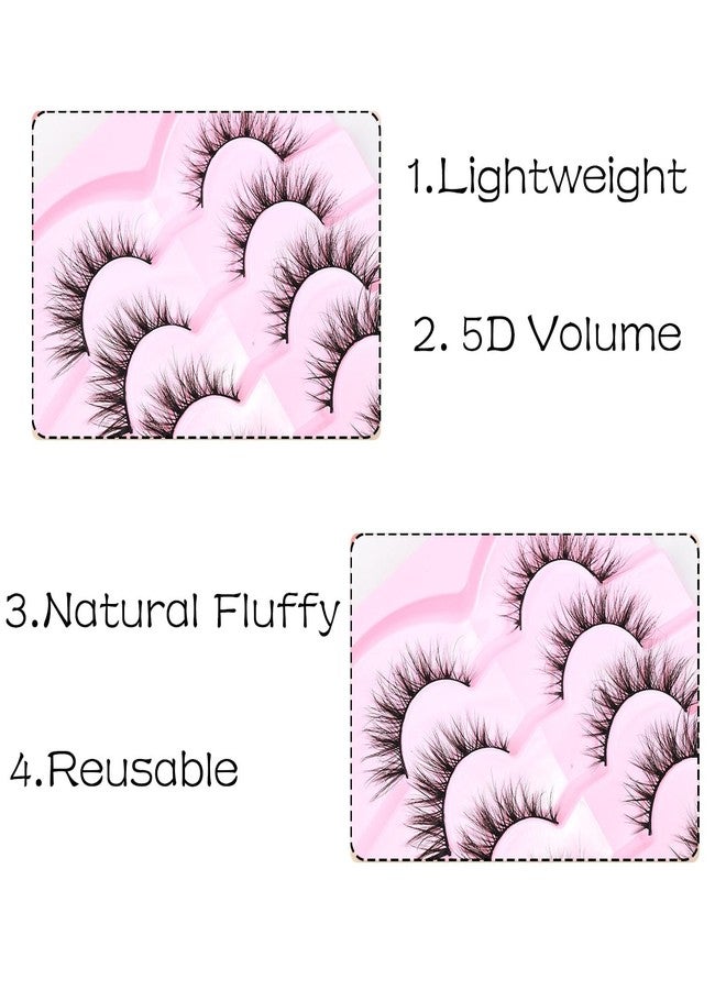 LASGOOS Manga Lashes Natural Look False Eyelashes Anime Lashes Fluffy Spiky 5-13mm 3D Volume Eyelashes Cosplay Fake Eyelashes Winged Look Like Individual Cluster 7 Pairs Reusable by LASGOOS ZR07 - Image 4