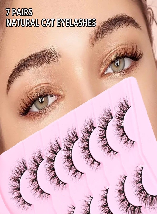 LASGOOS Manga Lashes Natural Look False Eyelashes Anime Lashes Fluffy Spiky 5-13mm 3D Volume Eyelashes Cosplay Fake Eyelashes Winged Look Like Individual Cluster 7 Pairs Reusable by LASGOOS ZR07 - Image 2