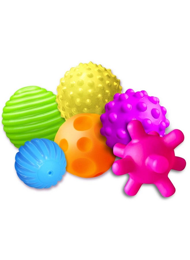 ROHSCE Baby Textured Multi Ball Set, 6pcs Colorful & Bright Child Touch Hand Ball Toy Infant Sensory Balls Massage Soft Ball, 6-12 Months Baby Learning Grasping Soft Sensory Toys for Kids Gift - Image 1