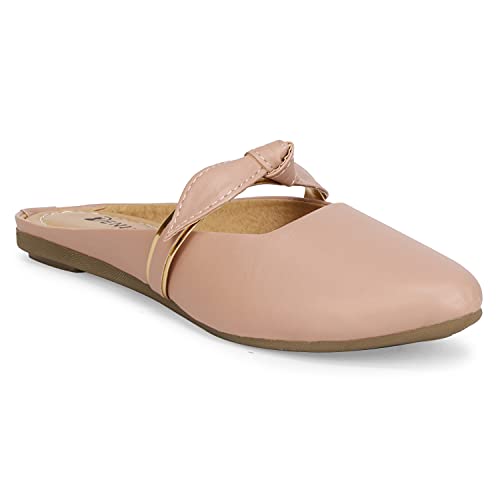 Denill Women's Open Mules Peach UK-5 - Image 1