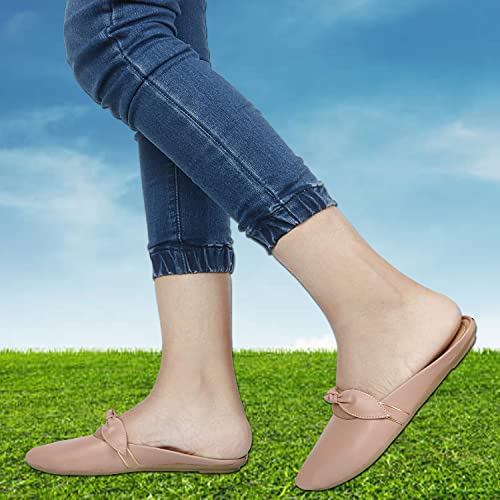 Denill Women's Open Mules Peach UK-5 - Image 3