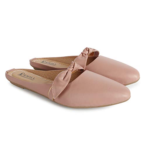 Denill Women's Open Mules Peach UK-5 - Image 2