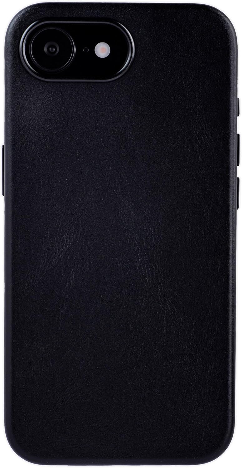 Dockem Genuine Leather Case for iPhone 16E Compatible with MagSafe - Smooth Topgrain Leather (MSGL, Black) - Image 4