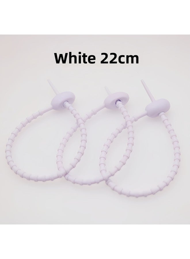 Loquat Tadpole Tie DIY Live Buckle Writer Soft Glue Tie Keychain Jewelry Bag Doll Lanyard Decoration Accessories-Color:White 22cm - Image 1