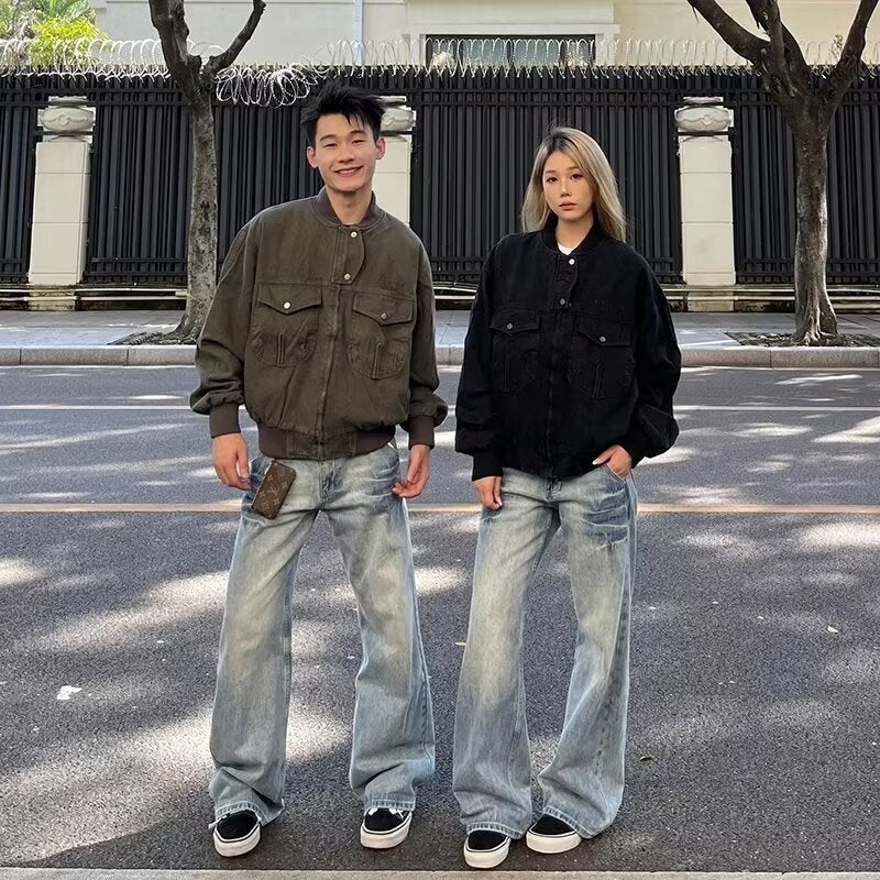 Unisex Classic Denim Jeans Loose Fit Daily Outdoor Wear - Image 3
