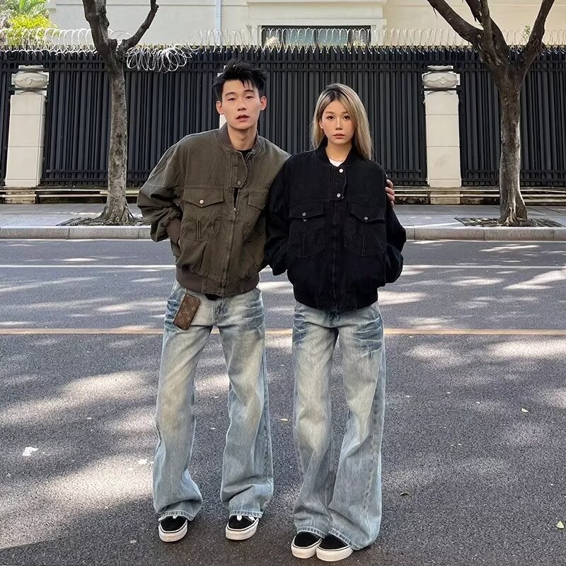 Unisex Classic Denim Jeans Loose Fit Daily Outdoor Wear - Image 2