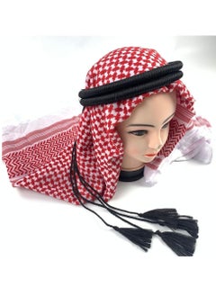 Generic Arab Keffiyeh Shemagh with Aqel Rope - Traditional Middle Eastern Desert Headscarf for Men, 2 Patterns  - Image 3