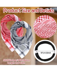 Generic Arab Keffiyeh Shemagh with Aqel Rope - Traditional Middle Eastern Desert Headscarf for Men, 2 Patterns  - Image 4