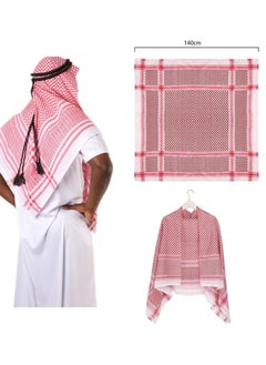 Generic Arab Keffiyeh Shemagh with Aqel Rope - Traditional Middle Eastern Desert Headscarf for Men, 2 Patterns  - Image 2