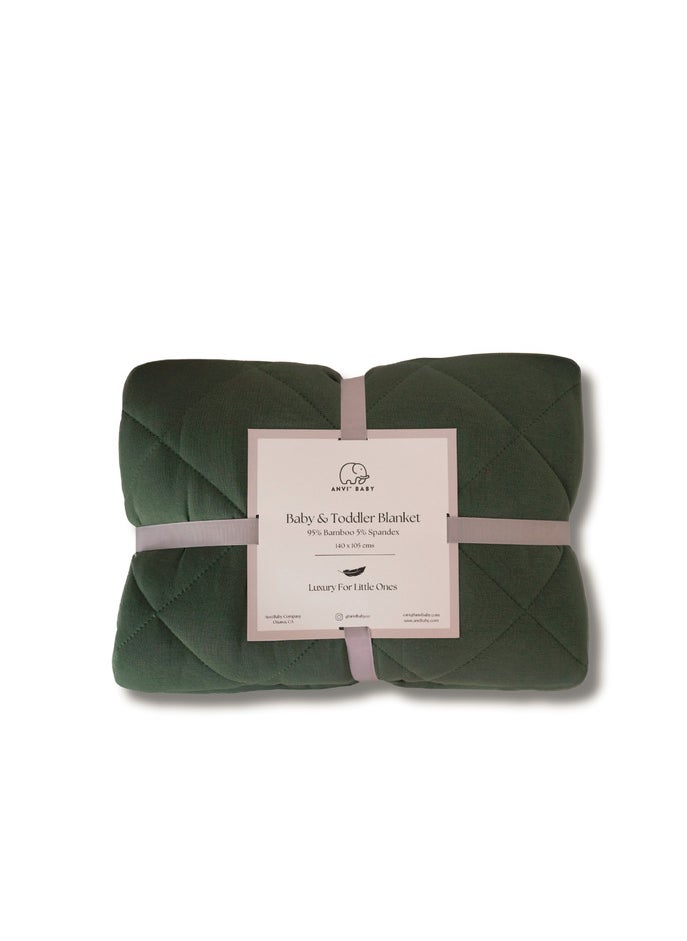 Anvi Baby Organic Bamboo Baby & Toddler Blanket Green  - Image 1