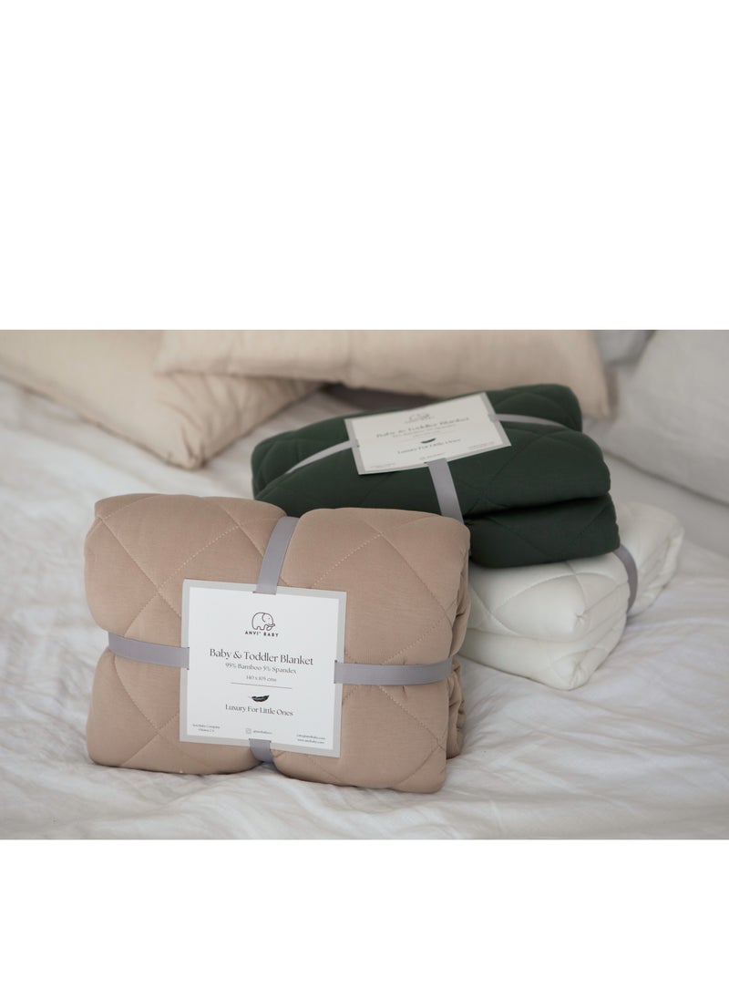 Anvi Baby Organic Bamboo Baby & Toddler Blanket Green  - Image 2
