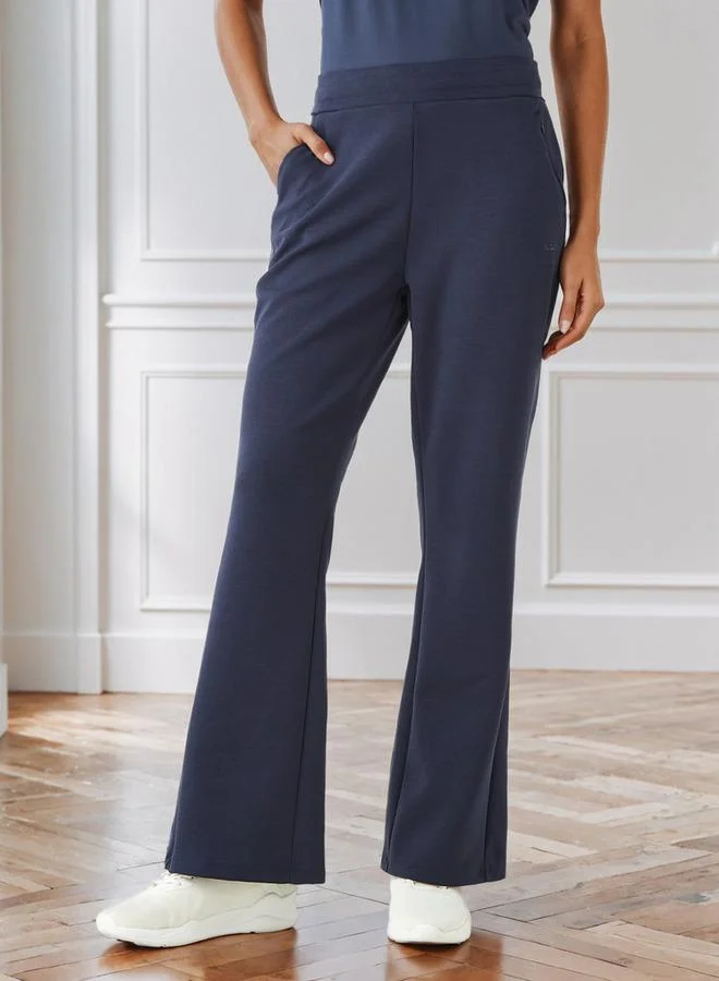 Women Flared Fit Zip Pocket Track Pants