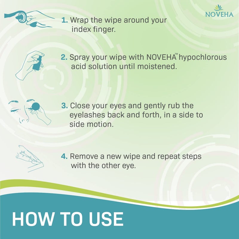 NOVEHA 60PCs Dry Wipes - Gentle & Hypoallergenic Daily Eye & Nasal Cleanser Wipes - Makeup Removal - Calm, Relieve, Soothe, Hydrate Your Skin Naturally - Can be Use with our Foam and Cleanser Line - Image 4