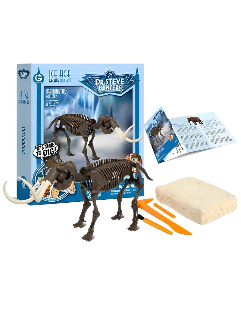 Dr. Steve Hunters - Skeleton Set 3D Fossil (Mammuthus Skeleton Model) High-Quality Educational Realistic and Science Kits Excavation Toys for Kids Museum Quality Replica Fun and Amazing Gift - Image 1