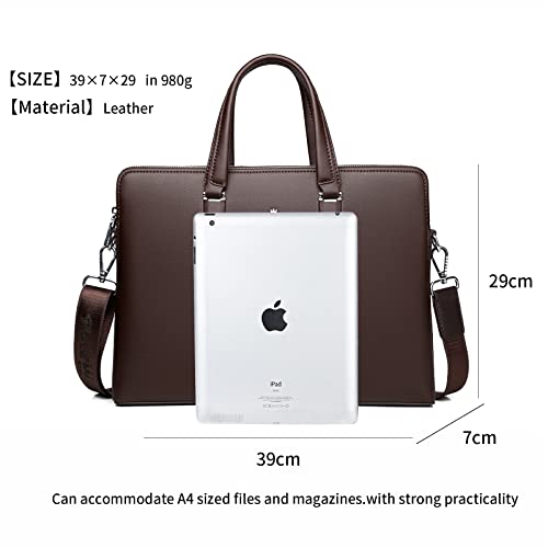 FSD.WG]Business Bag Leather Briefcase Shoulder Laptop Business Bag for Men - Image 5