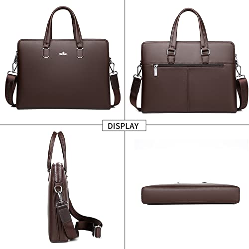 FSD.WG]Business Bag Leather Briefcase Shoulder Laptop Business Bag for Men - Image 4