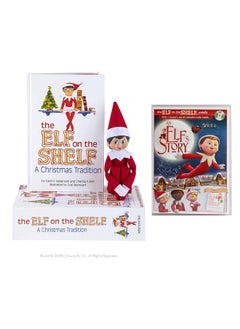 The Elf on the Shelf The Elf on the Shelf: A Christmas Tradition with Blue Eyed North Pole Girl Pixie-elf with Bonus an Elf Story DVD  - Image 1