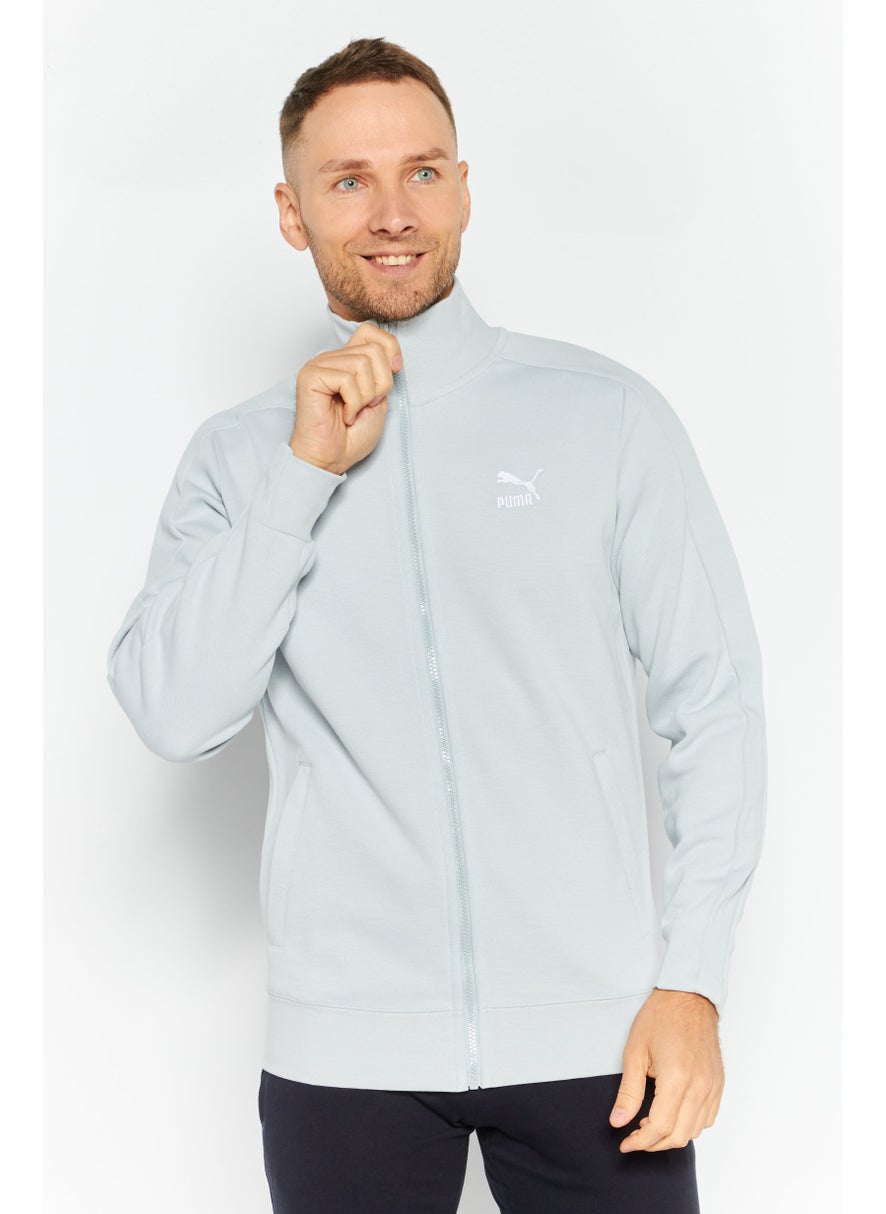 PUMA Men Sportswear Fit Long Sleeve Outdoor Track Jacket, Light Blue  - Image 1