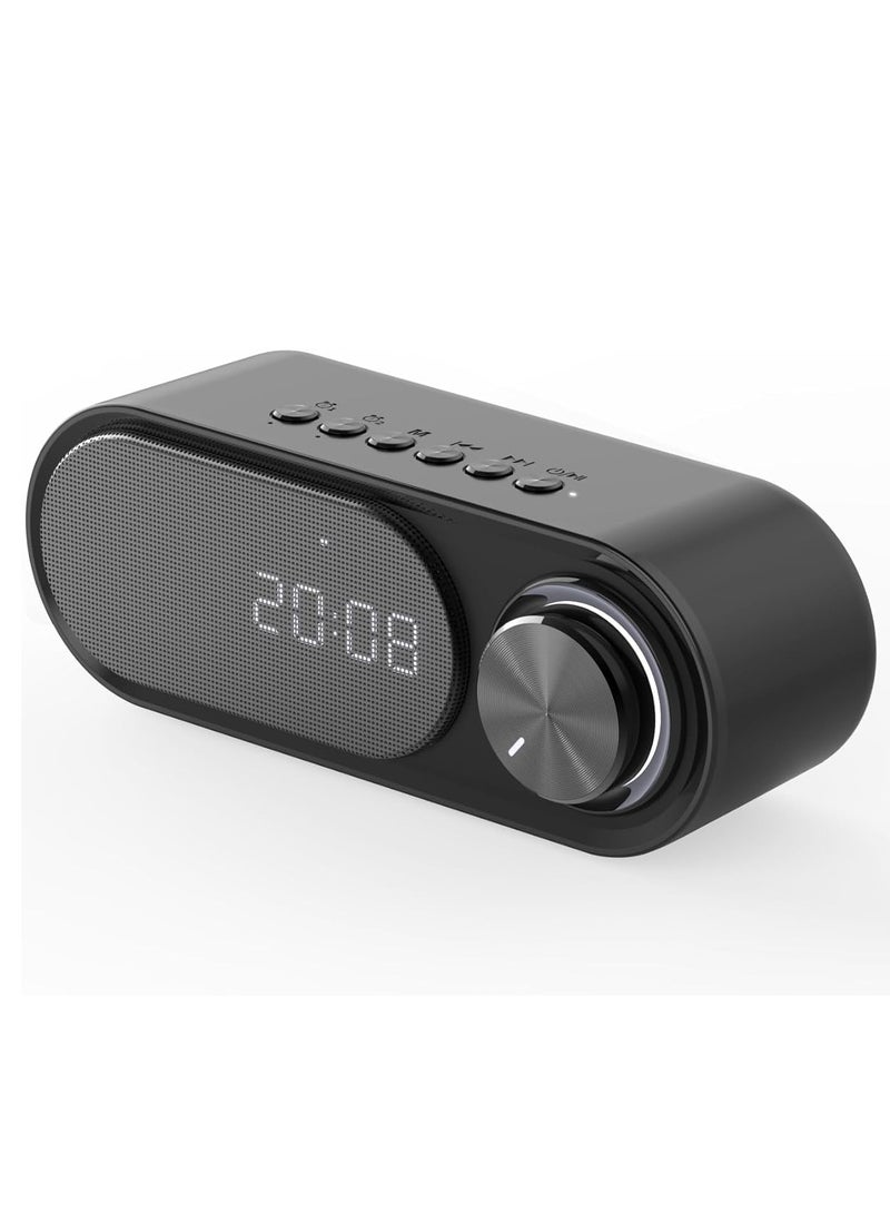 B159 Portable Bluetooth Speaker 360° HD Sound with Digital Alarm Clock, LED Night Light, AUX Support, Rechargeable Battery - Image 1